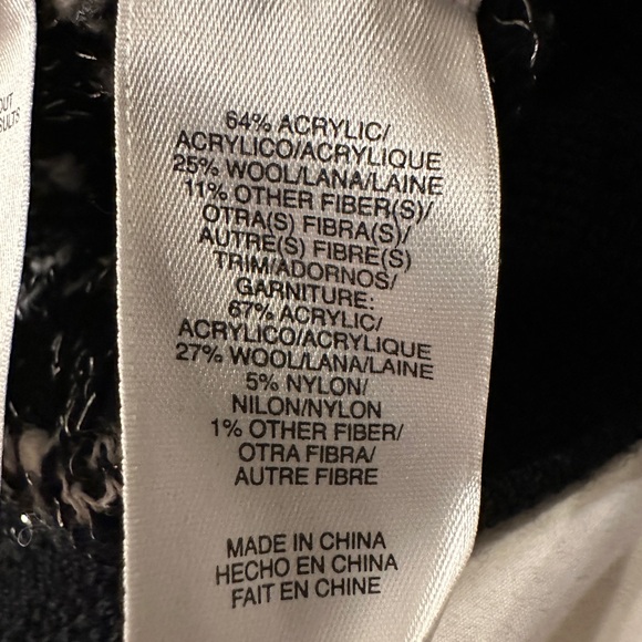 Anne Klein Black and White Textured Cardigan - Size L - Picture 11 of 13